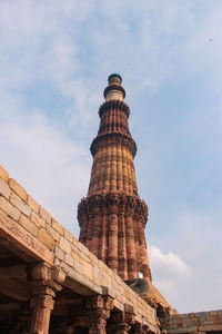 Low angle view of temple against sky