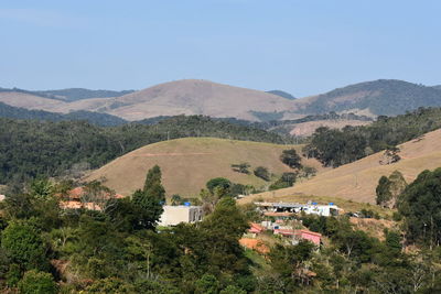 High angle view of mountain range