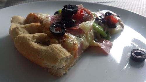 Close-up of breakfast served in plate