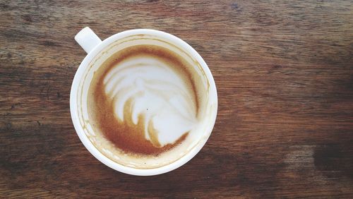 High angle view of coffee on table