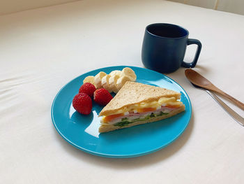 Close-up of food in plate on table