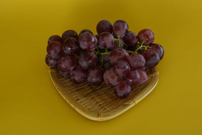 Directly above shot of grapes on table