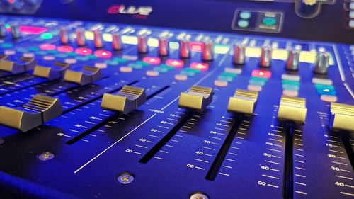 Close-up of sound mixer