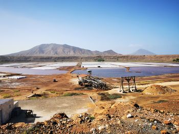 Scenic view of landscape against clear sky