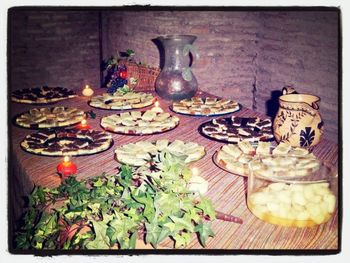 Close-up of food on table