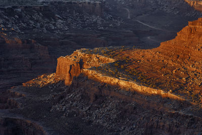 Aerial view of rock formations