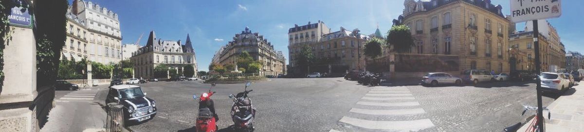 Panoramic view of city street