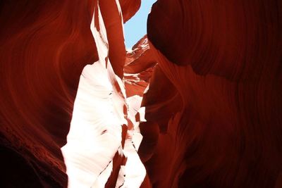 Low angle view of rock formations