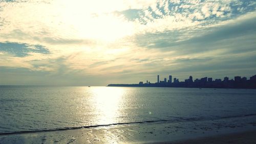 Scenic view of sea at sunset