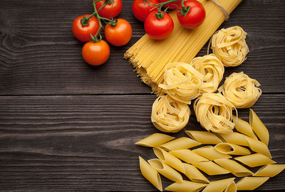 High angle view of food on table