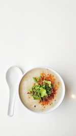 Directly above shot of salad in bowl on table