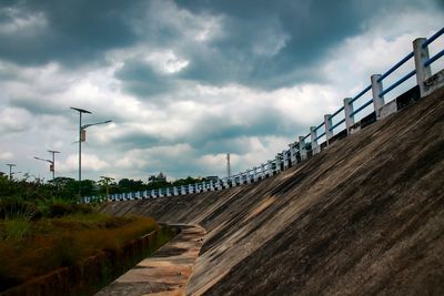 Street amidst road against sky