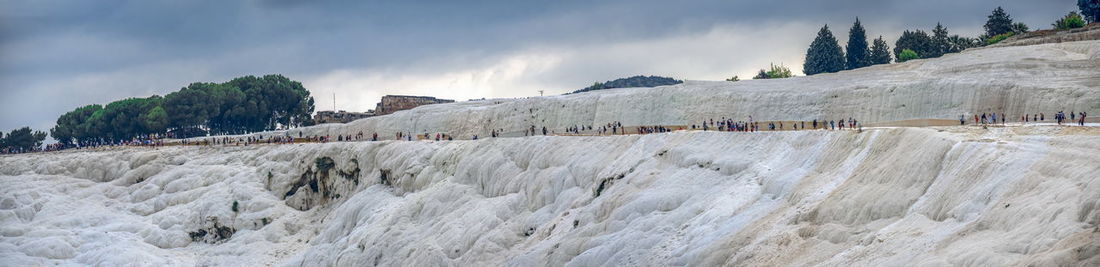 Panoramic view of snow covered landscape