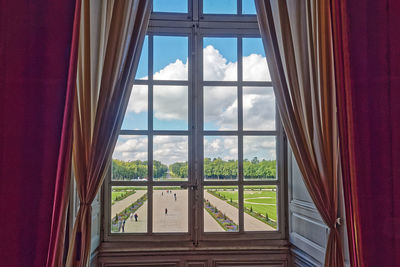 Trees seen through window