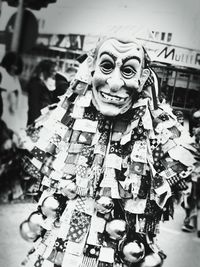 Portrait of smiling man wearing mask