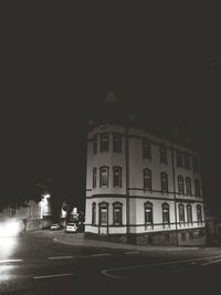 View of road at night
