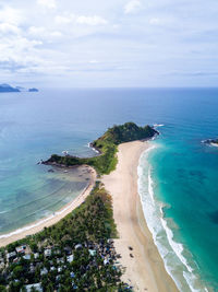 High angle view of beach