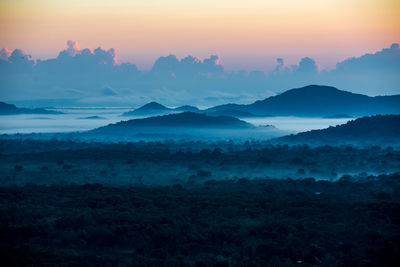 Scenic view of landscape during sunset