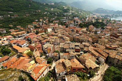 High angle shot of townscape