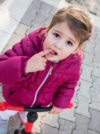 Close-up portrait of a funny girl