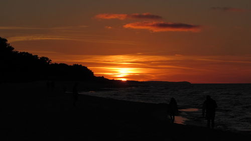 Scenic view of sea at sunset