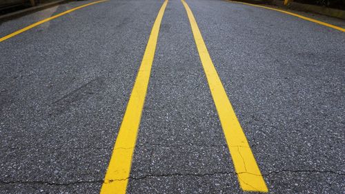 Surface level of yellow road
