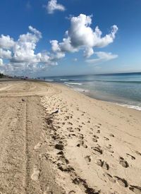 Scenic view of beach against sky