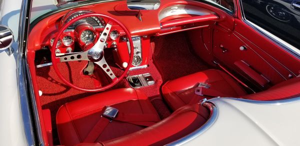 High angle view of vintage car