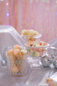 Close-up of cupcakes on table