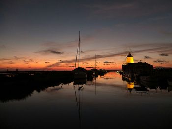 Scenic view of sea at sunset