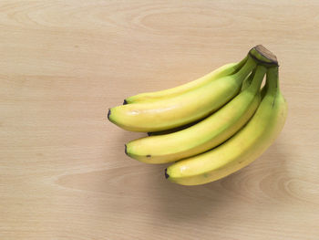 High angle view of bananas on table