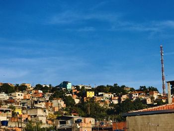 Townscape against blue sky