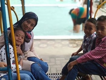Portrait of family at park