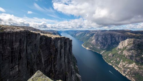 Panoramic view of mountains against sky