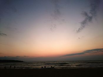 Scenic view of sea at sunset