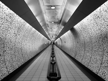 High angle view of illuminated subway station