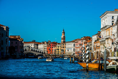 Canal passing through city buildings