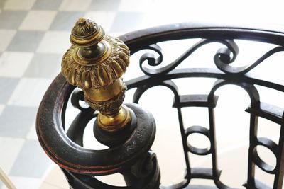 Close-up of metal railing