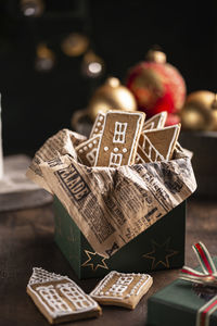 Christmas box with gingerbread houses