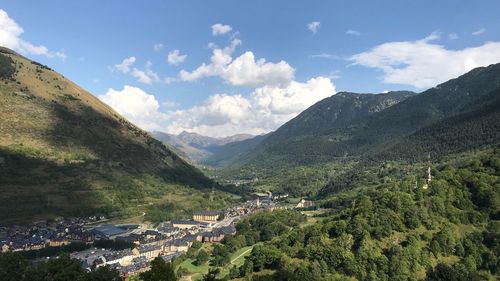 Scenic view of mountains against sky