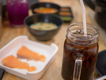 Close-up of drink on table