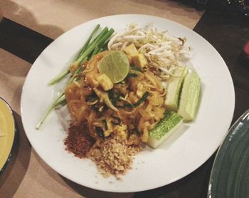 Close-up of food served in plate