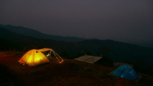 Tent against sky