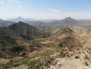 Scenic view of mountains against sky