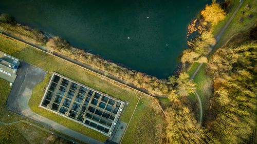 High angle view of landscape against sky