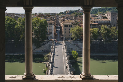 Bridge over river in city