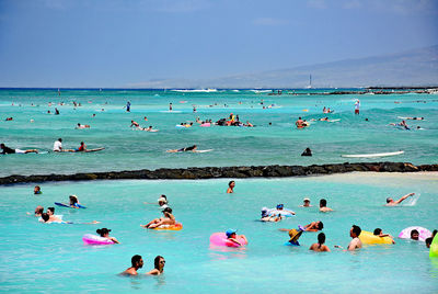 Group of people in swimming pool