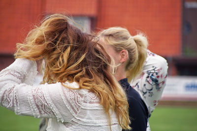 Female friends at park