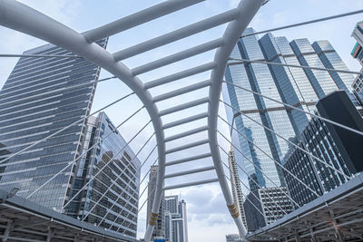 Low angle view of modern buildings against sky