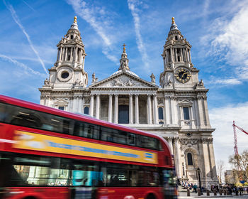 Bus and church in london